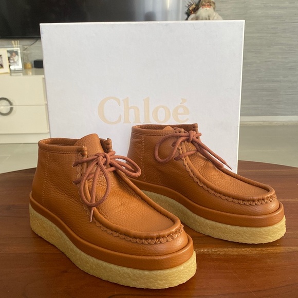 NEW‼️ Chloe Tan Jamie Ankle Boots - Picture 4 of 10